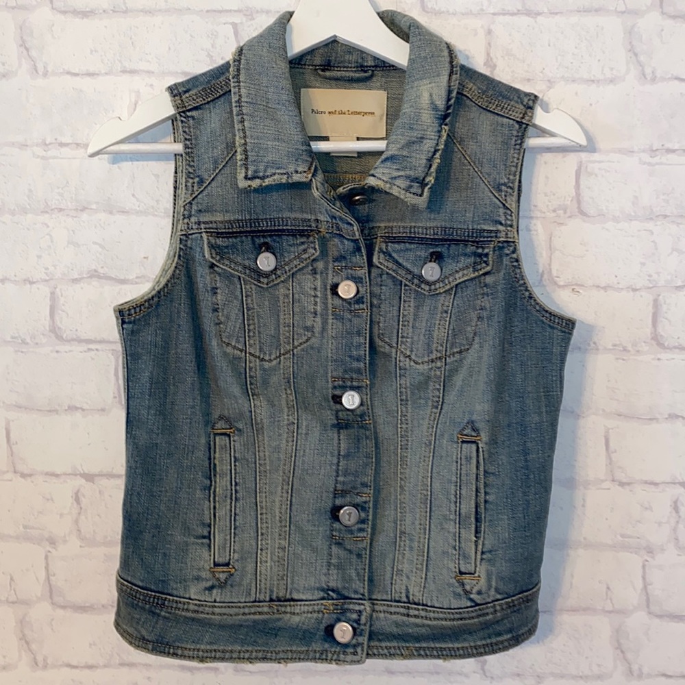 Anthropologie Pilcro and the Letterpress Denim Vest Size S